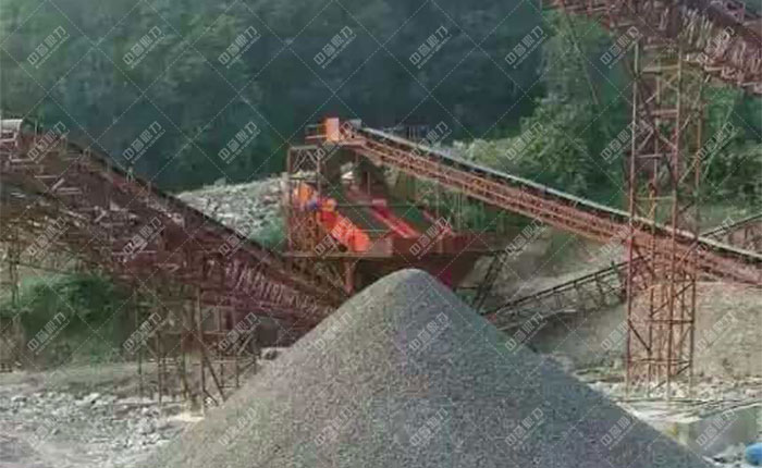 貴州遵義湄潭縣時(shí)產(chǎn)500噸砂石生產(chǎn)線圖片