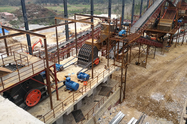 廣西桂林魯鑫建材時(shí)產(chǎn)800噸石灰石制沙生產(chǎn)線